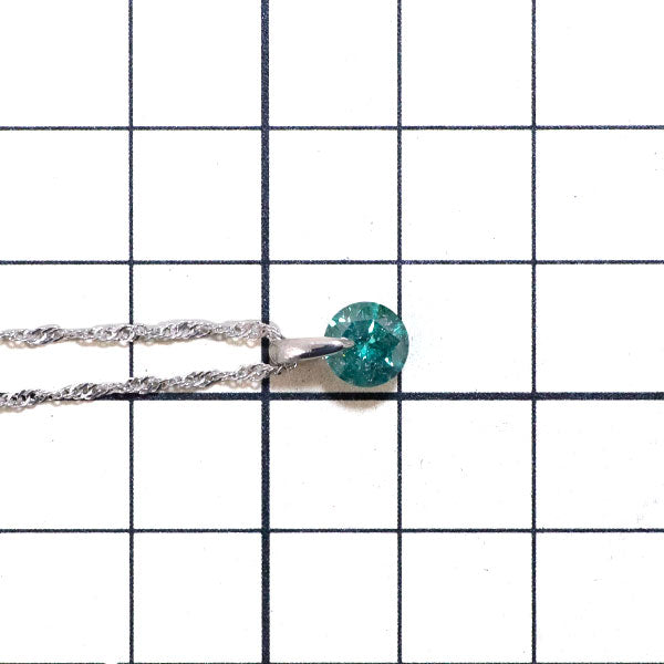Pt トリートブルーダイヤモンド ペンダントネックレス 1.07ct 一点留め