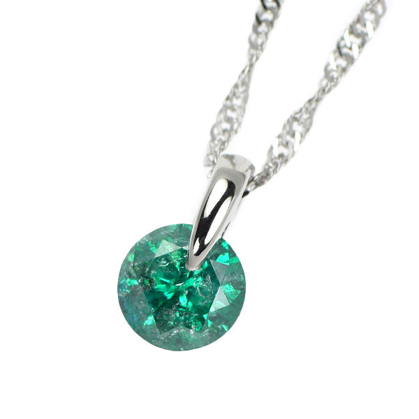 Pt トリートブルーダイヤモンド ペンダントネックレス 1.07ct 一点留め