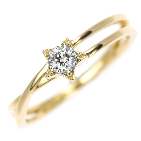 wish upon a star K18YG ダイヤモンド リング 0.129ct スター