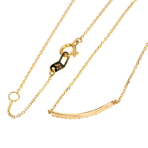 スタージュエリー K18YG ダイヤモンド ペンダントネックレス 0.05ct ラインシリーズ