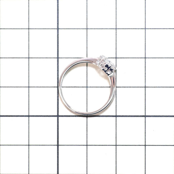 K18WG エメラルド ダイヤモンド リング 0.06ct D0.38ct フラワー