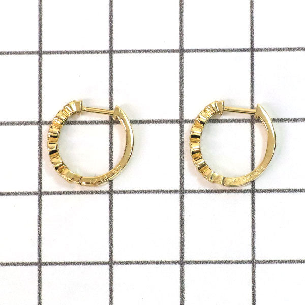 新品 希少 K18YG パライバトルマリン ダイヤモンド ピアス 0.06ct D0.08ct フープ