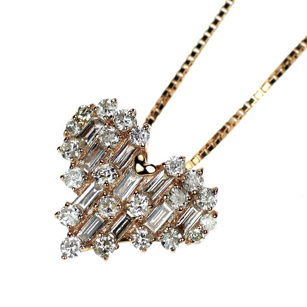 K18PG ダイヤモンド ペンダントネックレス 0.50ct ハート