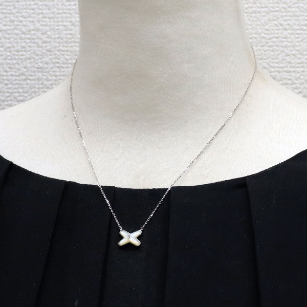 ショーメ K18WG シェル ダイヤモンド ペンダントネックレス リアン