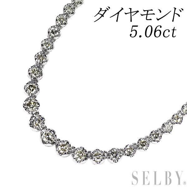Pt850 ダイヤモンド ネックレス 5.06ct