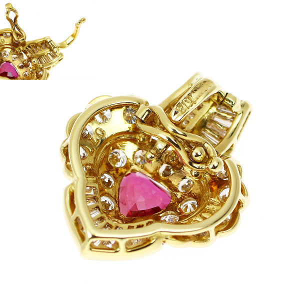 K18YG ルビー ダイヤモンド ペンダント K18YG ルビー ダイヤモンド ペンダントトップ 0.77ct D1.37ct