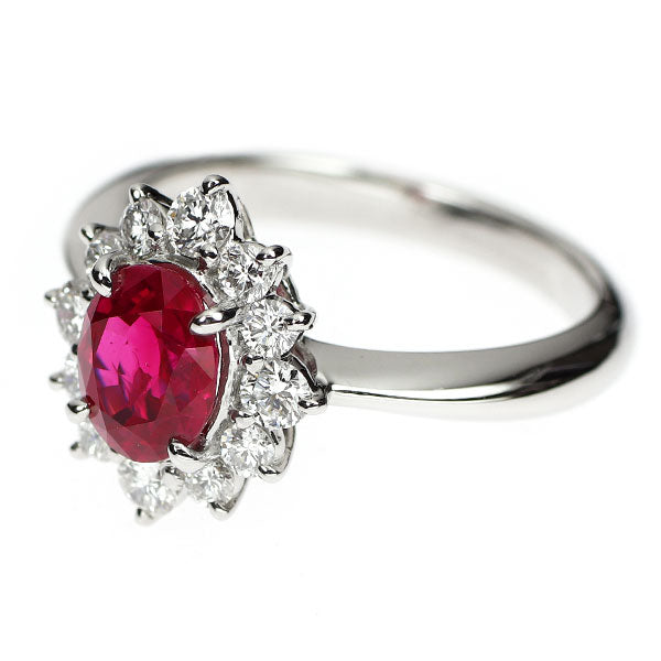 Pt900 ルビー ダイヤモンド リング 1.34ct D0.50ct