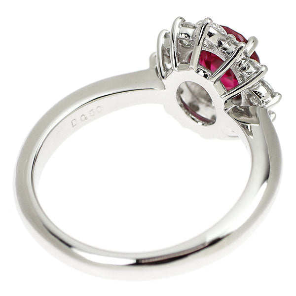 Pt900 ルビー ダイヤモンド リング 1.34ct D0.50ct