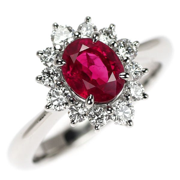 Pt900 ルビー ダイヤモンド リング 1.34ct D0.50ct