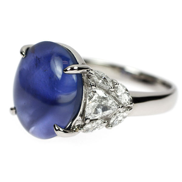 Pt900 スリランカ産 非加熱スターサファイア ダイヤモンド リング 11.85ct D0.87ct