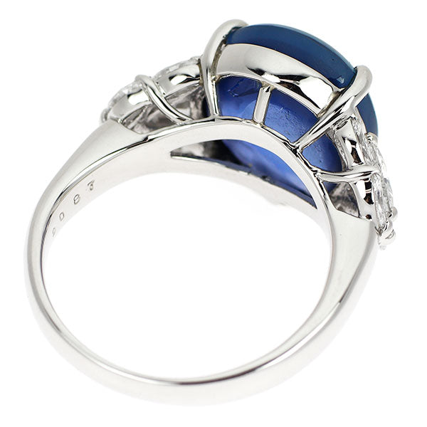Pt900 スリランカ産 非加熱スターサファイア ダイヤモンド リング 11.85ct D0.87ct