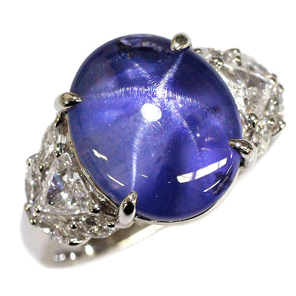 pt900 透明度抜群スリランカ産非加熱スターサファイア4.52ct 指輪