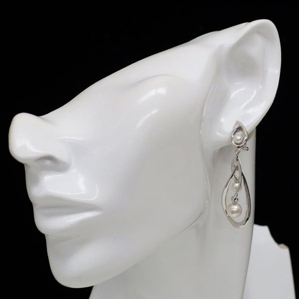 ミキモト K18WG アコヤ 真珠/パール イヤリング 径約3.5-6.5mm