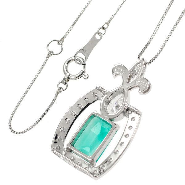 Pt エメラルド ダイヤモンド ペンダントネックレス 1.137ct D0.692ct