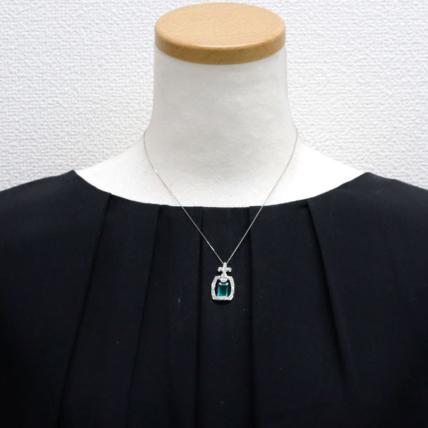 Pt エメラルド ダイヤモンド ペンダントネックレス 1.137ct D0.692ct