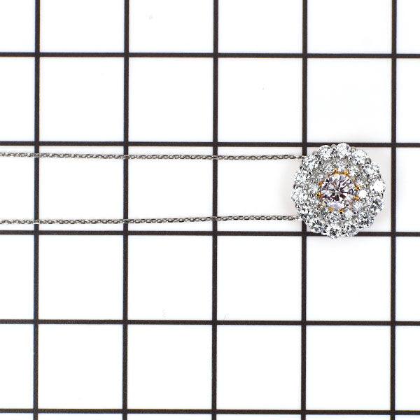 Pt 天然ピンクダイヤモンド ペンダントネックレス 0.210ct D0.52ct LPP I1