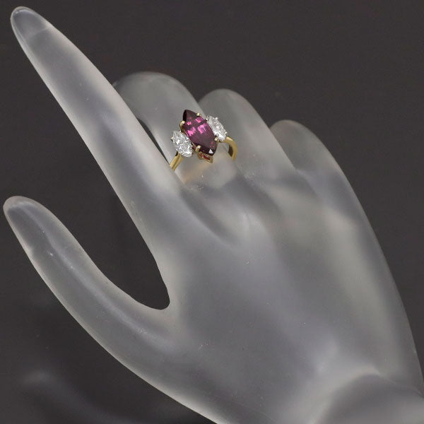 K18YG パープルサファイア ダイヤモンド リング 2.41ct