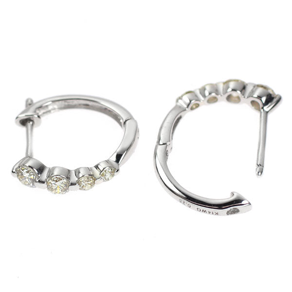 K14WG ダイヤモンド ピアス 0.50ct フープ