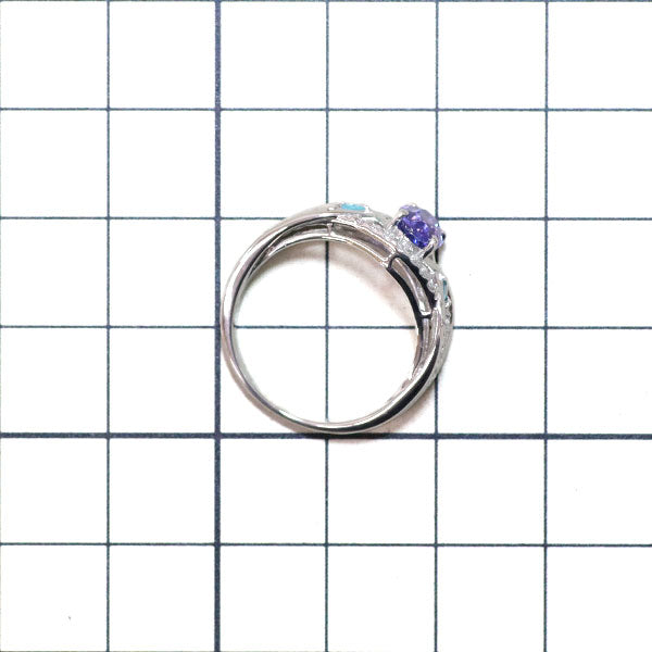 Pt900 タンザナイト パライバトルマリン ダイヤモンド リング 1.02ct PT0.07ct D0.28ct