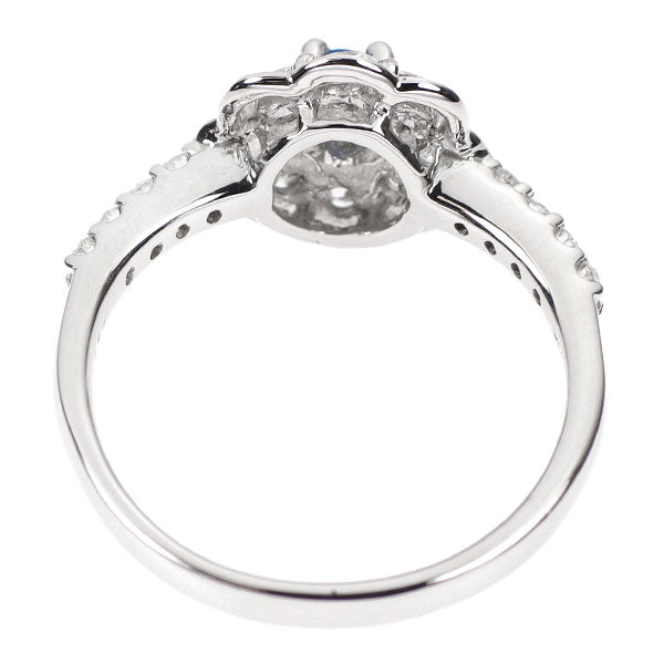 希少 Pt950 アウイナイト ダイヤモンド リング 0.146ct D0.657ct フラワー