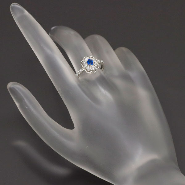 希少 Pt950 アウイナイト ダイヤモンド リング 0.146ct D0.657ct フラワー