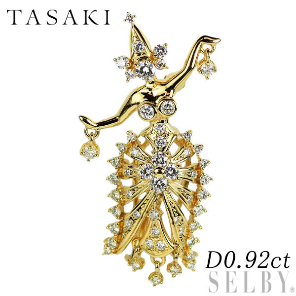 田崎真珠 K18YG ダイヤモンド ブローチ兼ペンダントトップ 0.92ct