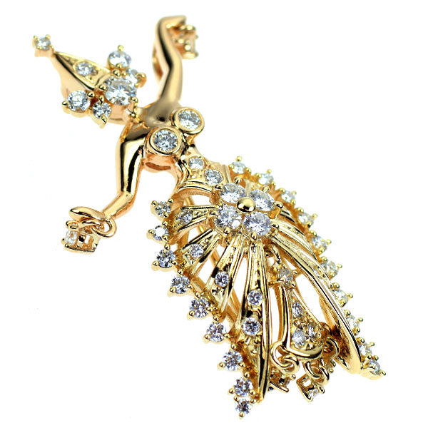 田崎真珠 K18YG ダイヤモンド ブローチ兼ペンダントトップ 0.92ct