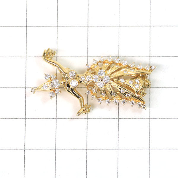 田崎真珠 K18YG ダイヤモンド ブローチ兼ペンダントトップ 0.92ct