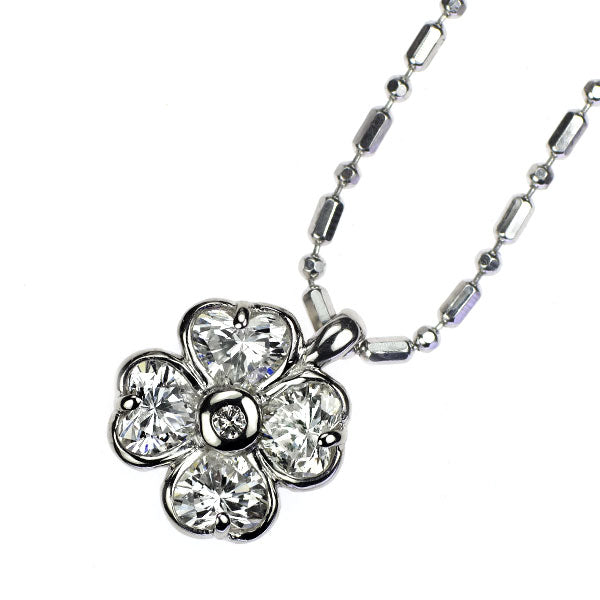 Pt900/ Pt850 ダイヤモンド ペンダントネックレス 0.77ct クローバー