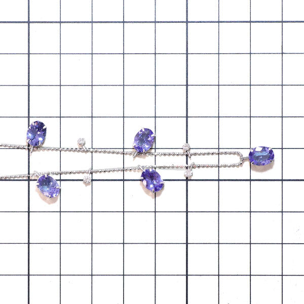 K18WG タンザナイト ダイヤモンド ネックレス 5.00ct D0.20ct ステーション