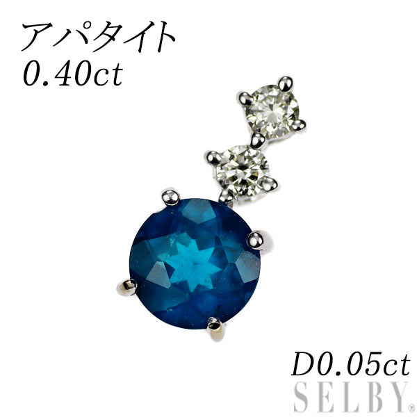 K18WG アパタイト ダイヤモンド ペンダントトップ 0.40ct D0.05ct  