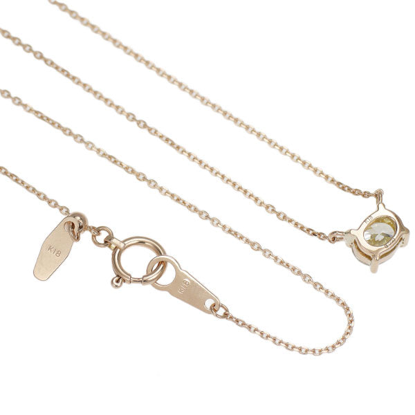 新品 K18PG オーバル ダイヤモンド ペンダントネックレス 0.558ct L VS2【エスコレ】