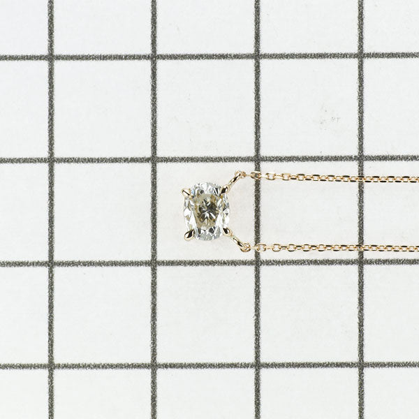 新品 K18PG オーバル ダイヤモンド ペンダントネックレス 0.558ct L VS2【エスコレ】