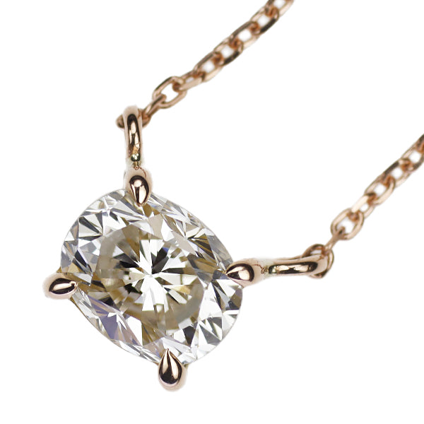 新品 K18PG オーバル ダイヤモンド ペンダントネックレス 0.558ct L VS2【エスコレ】