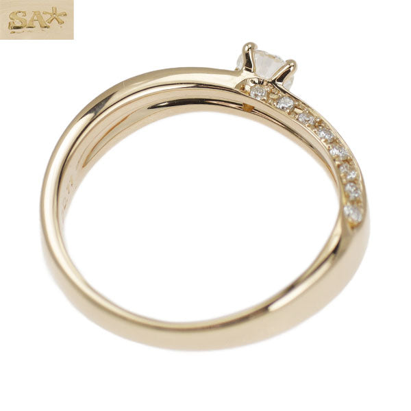 サバース K18PG ダイヤモンド  リング 0.202ct E VVS2 VG D0.11ct トリスター II