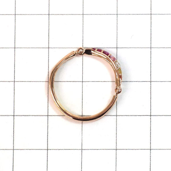 ポンテヴェキオ K18PG カラーサファイア ルビー ダイヤモンド リング 0.15ct R0.05ct D0.04ct