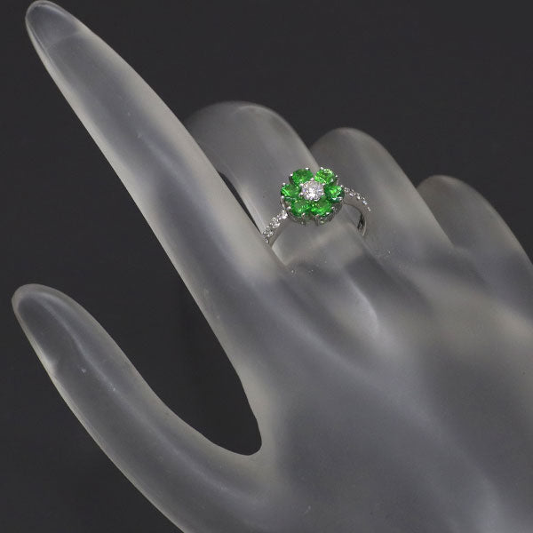 K18 リング WG ダイヤモンド グロッシュラーガーネット K18WG グロッシュラーライト ガーネット ダイヤモンド リング 0.92 D0