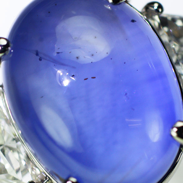 三越 Pt950 スリランカ産非加熱バイオレティッシュブルースターサファイア ダイヤモンド リング 8.00ct D0.59ct