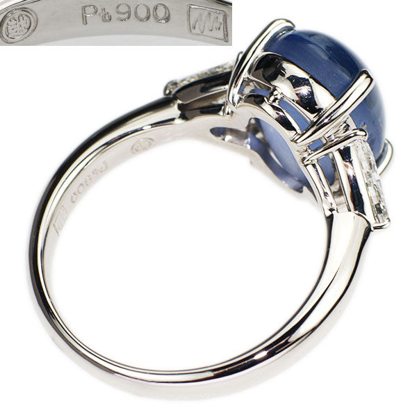 三越 Pt950 スリランカ産非加熱バイオレティッシュブルースターサファイア ダイヤモンド リング 8.00ct D0.59ct