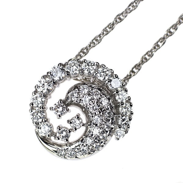 田崎真珠 Pt900/ Pt850 ダイヤモンド ペンダントネックレス 0.85ct