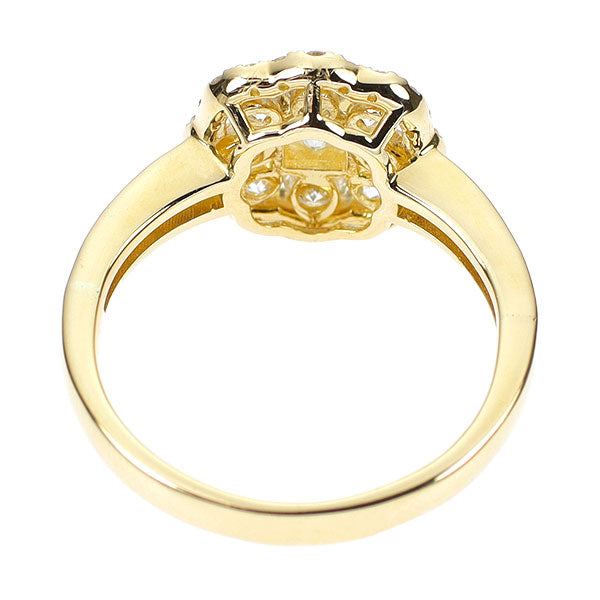 K18YG プリンセスカット ダイヤモンド リング 0.356ct D0.83ct