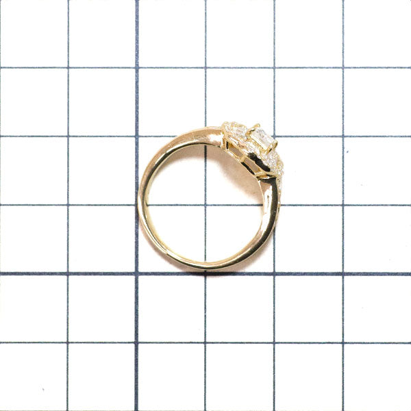 K18YG プリンセスカット ダイヤモンド リング 0.356ct D0.83ct