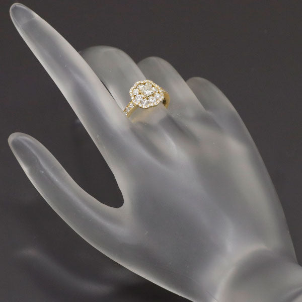K18YG プリンセスカット ダイヤモンド リング 0.356ct D0.83ct