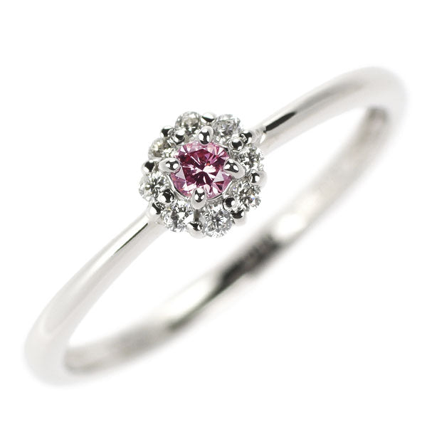 希少 Pt900 天然ピンクダイヤ ダイヤモンド リング 0.059ct FIPP I1 D0.08ct