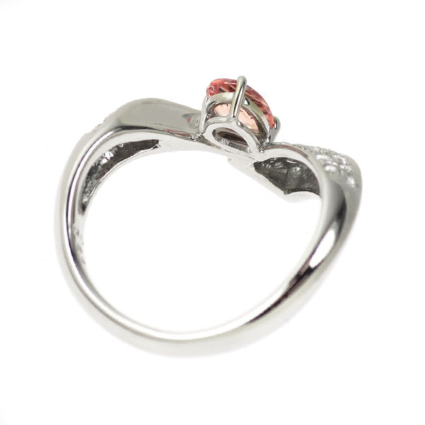 希少 Pt900 ペアシェイプ パパラチアサファイア ダイヤモンド リング 0.503ct D0.26ct