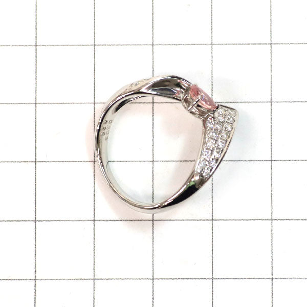 希少 Pt900 ペアシェイプ パパラチアサファイア ダイヤモンド リング 0.503ct D0.26ct