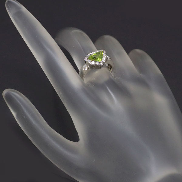 Pt900 スフェーン ダイヤモンド リング 0.87ct D0.47ct