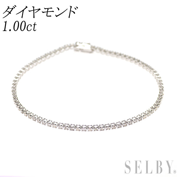 K18WG ダイヤモンド ブレスレット 1.00ct テニス — セルビー
