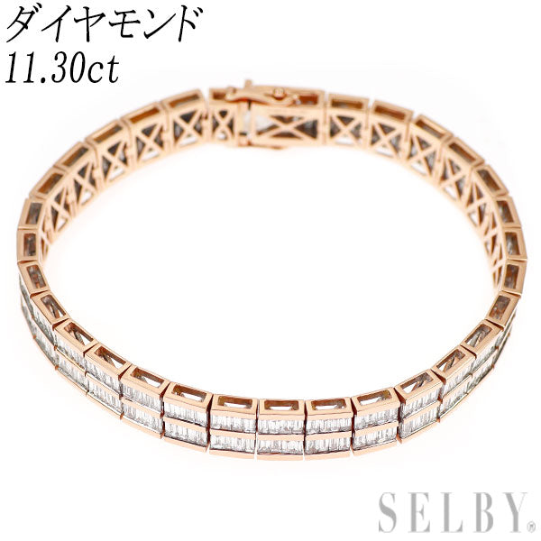 K18WG/PG ダイヤモンド ブレスレット 11.30ct