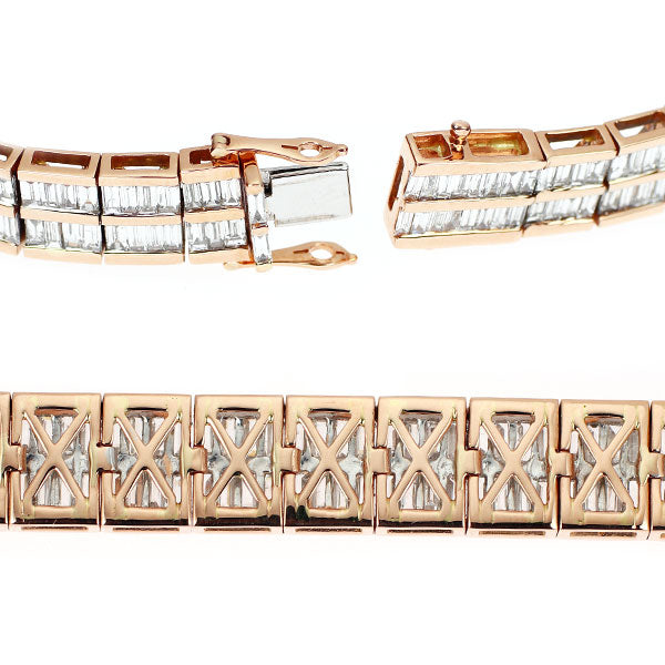 K18WG/PG ダイヤモンド ブレスレット 11.30ct